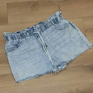 Wild Fable Paper Bag Tie Waste Denim Shorts Size L